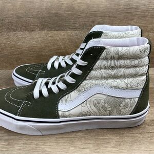 Vans Green and White High-Top Sneakers